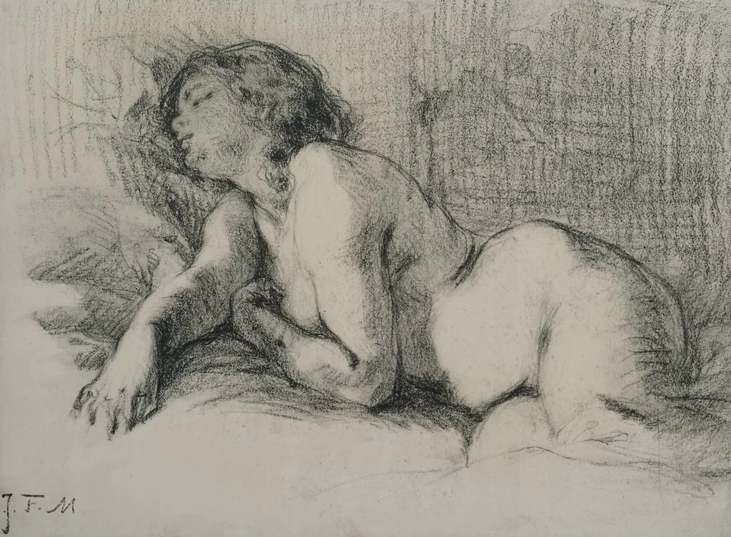 Studio di un nudo femminile sdraiato